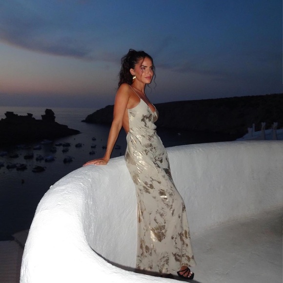 RARE METALLIC PRINT SLIP DRESS - Picture 13 of 17